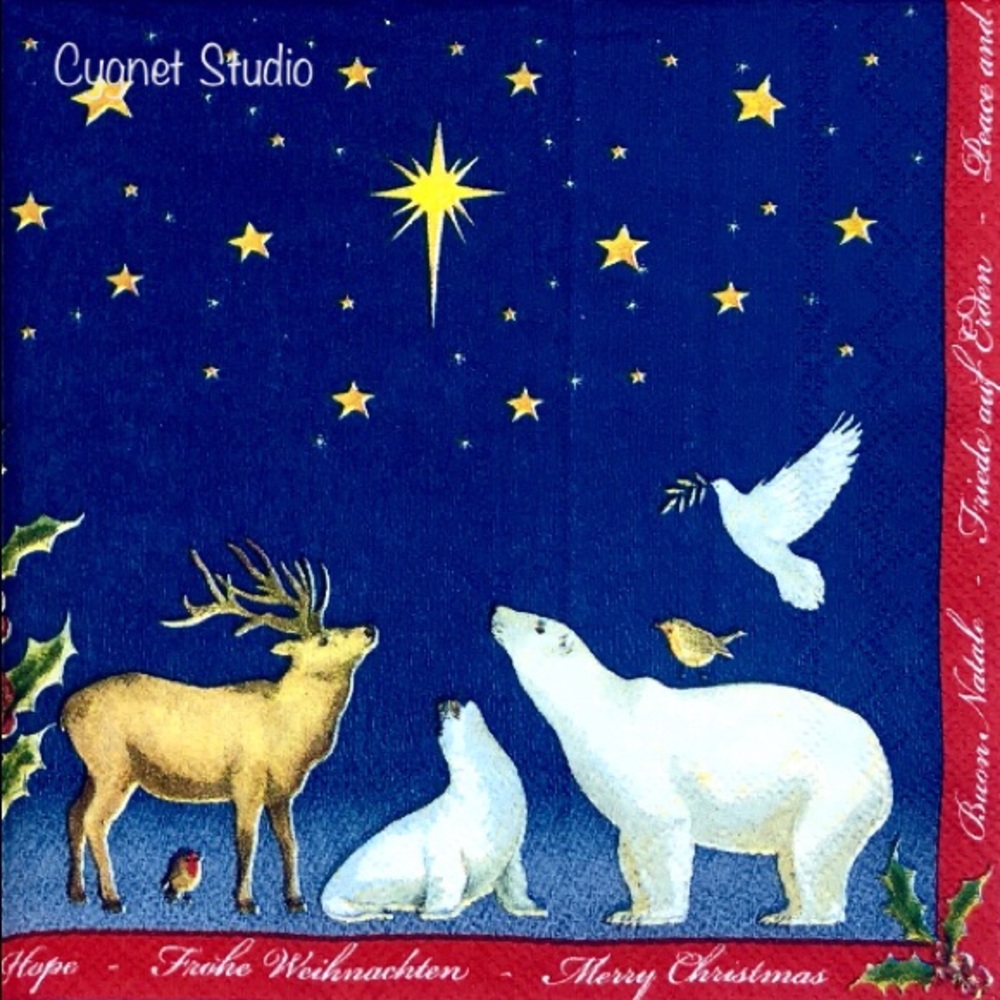 Christmas Creatures of Peace Beverage Napkins, 20 ct